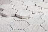 Hexagon Grey 2 x 2 12 x 12 Honed Mosaic Tile.