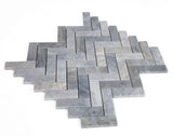 Herringbone Grey 11 x 12.5 Mosaic Tile.