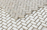 Tango White 11.25 x 12.75 Handmade Porcelain Mosaic Tile.