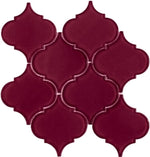 Arabesque Purple Red 10 x 10.5 Glass Mosaic Tile.