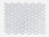 Derin White 10 x 13.25 Carrara Marble Mix With Glass Mosaic Tile.