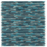 Rain Heavy 11.75 x 12 Glass Mosaic Tile.