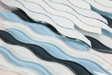 Water Blue 11.50 x 12.25 Glass Tile Mosaic.