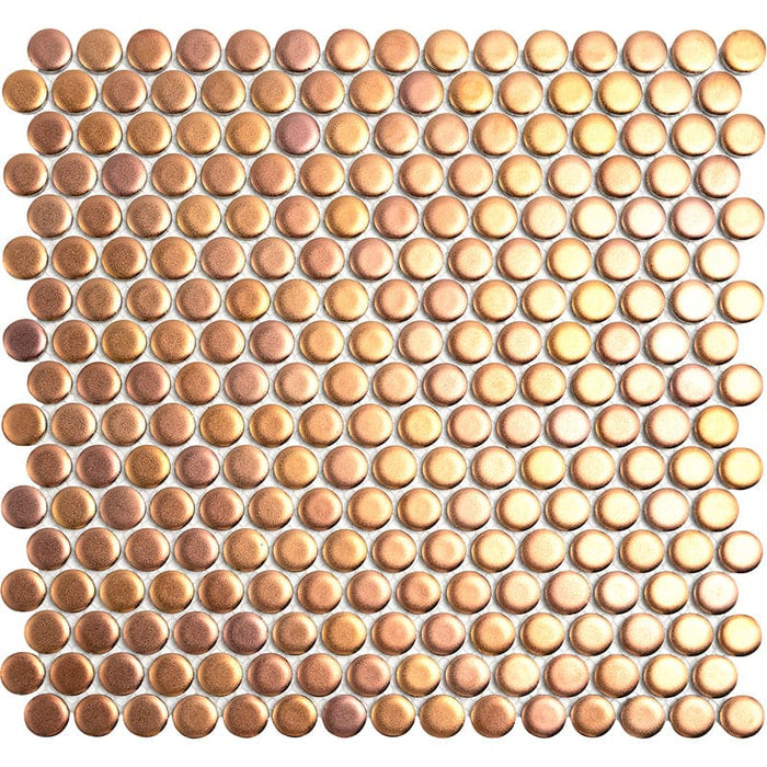Red Buttons Porcelain Penny Round Tile