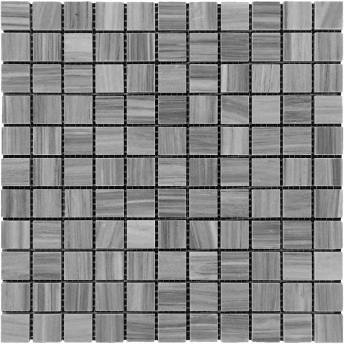 Bardiglio Scuro Marble 1x1 Polished Mosaic Tile - TILE AND MOSAIC DEPOT