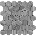 Bardiglio Scuro Marble 2x2 Hexagon Polished Mosaic Tile - TILE AND MOSAIC DEPOT