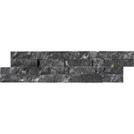 Black Marble 6x24 Stacked Stone Ledger Panel - TILE AND MOSAIC DEPOT