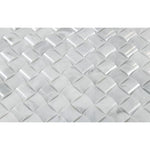 White Carrara Marble 3D Pillow Polished Mosaic Tile - TILE AND MOSAIC DEPOT