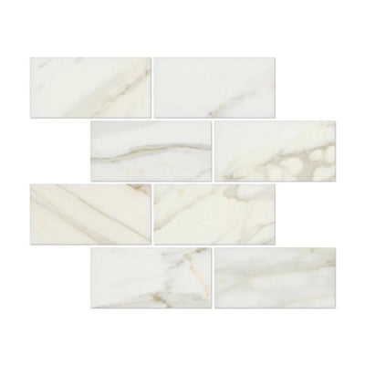 Calacatta Gold Marble 3x6 Honed Tile - TILE AND MOSAIC DEPOT