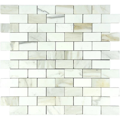 Calacatta Gold Marble 2x4 Polished Mosaic Tile - TILE AND MOSAIC DEPOT