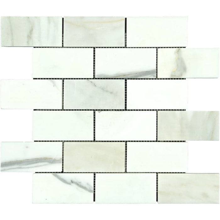 Calacatta Gold Marble 2x4 Polished Mosaic Tile - TILE AND MOSAIC DEPOT