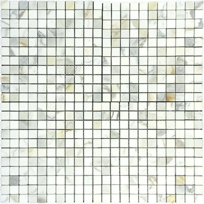 Calacatta Gold Marble 1x1 Honed Mosaic Tile - TILE AND MOSAIC DEPOT