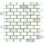 Calacatta Gold Marble 1x2 Polished Mosaic Tile - TILE AND MOSAIC DEPOT
