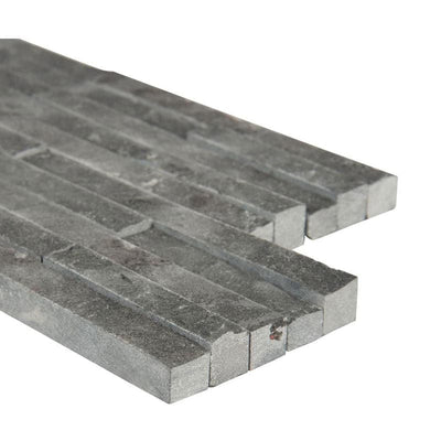 Charcoal Gray 6x24 Pencil Stacked Stone Ledger Panel - TILE AND MOSAIC DEPOT