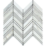 Calacatta Gold Marble Chevron Polished Mosaic Tile - TILE AND MOSAIC DEPOT