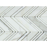 Calacatta Gold Marble Chevron Polished Mosaic Tile - TILE AND MOSAIC DEPOT