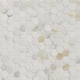 Calacatta Gold Marble 1x1 Hexagon Polished Mosaic Tile - TILE AND MOSAIC DEPOT