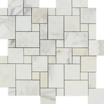 Calacatta Gold Marble Mini Versailles Pattern Polished Mosaic Tile - TILE AND MOSAIC DEPOT