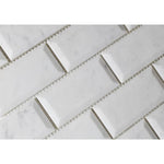 White Carrara Marble 2x4 Deep Beveled Honed Mosaic Tile - TILE AND MOSAIC DEPOT