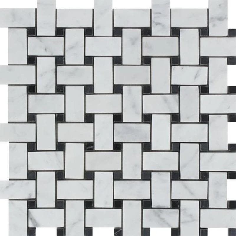 black mosaic tile