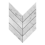 2x8 Carrara White ( LARGE ) Chevron Marble Mosaic Tile.