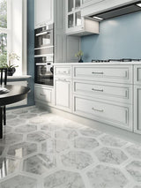 Dc Metro Tacoma Park Carrara Grey/ Thassos White Mosaic Tile - TILE & MOSAIC DEPOT