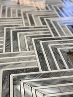 EMILIA Comacchio Calacatta Bluette, Thassos White Mosaic Tile - TILE & MOSAIC DEPOT