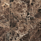 Emperador Dark Spanish Marble 4x4 Polished Tile - TILE AND MOSAIC DEPOT