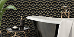 Nero Marquina Black Marble Brass Polished Mosaic Tile - TILE & MOSAIC DEPOT