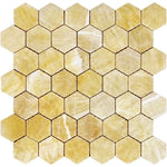 Honey Onyx 2x2 Hexagon Polished Mosaic Tile - TILE AND MOSAIC DEPOT