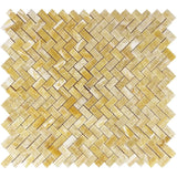 Honey Onyx 1x2 Herringbone Polished Mosaic Tile - TILE AND MOSAIC DEPOT