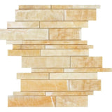 Honey Onyx Random Strip Polished Mosaic Tile - TILE AND MOSAIC DEPOT