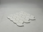 Thassos White Marble Leaf Design Polished Mosaic Tile - TILE & MOSAIC DEPOT