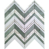 KILKENNY Mint Green, Thassos, Shell Mosaic Tile - TILE & MOSAIC DEPOT