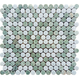 ARAN Mint Green, Blue Celeste Marble Mosaic Tile - TILE & MOSAIC DEPOT