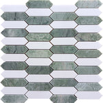 DUBLIN Mint Green, Thassos Mix Mosaic Tile - TILE & MOSAIC DEPOT