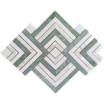 KINSALE Mint Green, Thassos, Shell Mosaic Tile - TILE & MOSAIC DEPOT