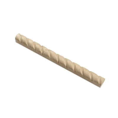 Ivory Travertine 1x12 Rope Design Liner - TILE AND MOSAIC DEPOT