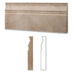 Ivory Travertine 5x12 Honed Baseboard Molding - TILE & MOSAIC DEPOT
