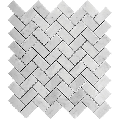 MARBELLA CARRARA 1X2" HERRINGBONE POLISHED