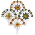 NANDI  Bianco Dolomiti Marble, Red Travertine, Honey Onyx Mix Mosaic Tile - TILE & MOSAIC DEPOT