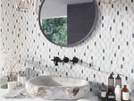 AMMOS Thassos, Blue Celeste, Azul Macauba Mix Mosaic Tile - TILE & MOSAIC DEPOT