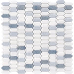 AMMOS Thassos, Blue Celeste, Azul Macauba Mix Mosaic Tile - TILE & MOSAIC DEPOT