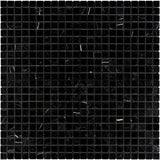 Nero Marquina Marble 1x1 Honed Mosaic Tile - TILE AND MOSAIC DEPOT