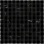 Nero Marquina Marble 1x1 Honed Mosaic Tile - TILE AND MOSAIC DEPOT