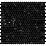 Nero Marquina Marble 1x1 Hexagon Polished Mosaic Tile - TILE AND MOSAIC DEPOT