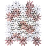 KRISTIANSAND Thassos, Norway Rose Marble Mosaic Tile - TILE & MOSAIC DEPOT