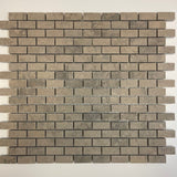 Nova Gray Limestone Mini Brick 1/2X1 Honed Mosaic Tile.