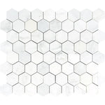 Asian Statuary (Oriental White) Marble 2x2 Hexagon Polished Mosaic Tile - TILE AND MOSAIC DEPOT