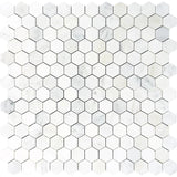 Asian Statuary (Oriental White) Marble 1x1 Hexagon Honed Mosaic Tile - TILE & MOSAIC DEPOT